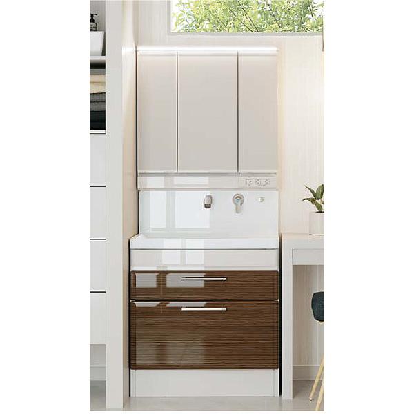 タカラスタンダード 洗面台 オンディーヌ 間口75cm ハイバックタイプ ホーロー洗面化粧台 ウッデ...