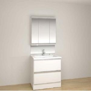 パナソニック 洗面化粧台 シーライン 幅750 奥行530 パノラマスライドタイプ アルベロホワイト 新LED3面鏡(ミドルミラー) YMD399