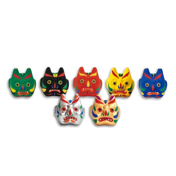 全部集めて厄除け！　豪華金銀　厄除鬼 大　７色セット（赤・青・黄・黒・緑・金・銀）