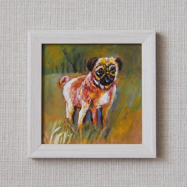 絵画 松下広実のピースアート ちびちゃん１才 （額入り） 猫 アート 10cm×10cm 原価 松下...