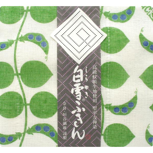 【奈良みやげ】友禅染　白雪ふきん　ジャックと豆の木（グリーン）
