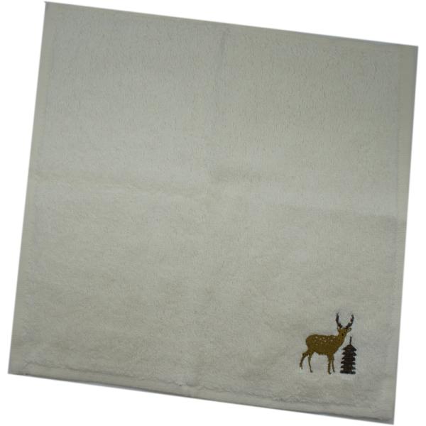 【奈良みやげ】奈良限定　オーガニックコットンタオルはんかち (ホワイト) 奈良土産 たおる 綿100...