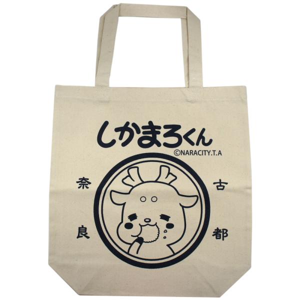【奈良土産】しかまろくん トートバッグ 顔 　【生成】　 キャンパスバッグ しかまろくん カワイイ ...