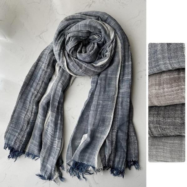 マフラー 100％綿 ストール 肩掛け ショール 着物 羽織 レディース メンズ 春秋 防寒 大判 ...