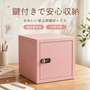ダイヤル錠付き キューブボックス 収納ボックス ダイヤルロック 小型 卓上収納 収納ケース 鍵付きボックス ミニロッカー 扉付き 片開き