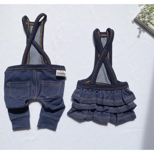 犬服 パンツ ドッグウェア ボトム 犬 服 新作 デニムパンツ デニムスカート シンプル 小型犬 中...