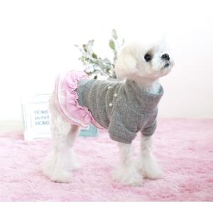 ワンコ服 angora frill onepice 犬服 秋冬 可愛い 犬の服 おしゃれ アンゴラ ワンピース ドッグウェア ドレス ハイネック フリル お出かけ お揃い