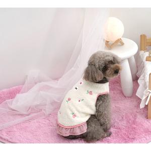 犬 服 チューリップ フリース ワンピース 犬服 秋冬 新作 袖なし 暖かい ドレス ドッグウェア 可愛い 犬の服 もこもこ お揃い ふわふわ お出かけ