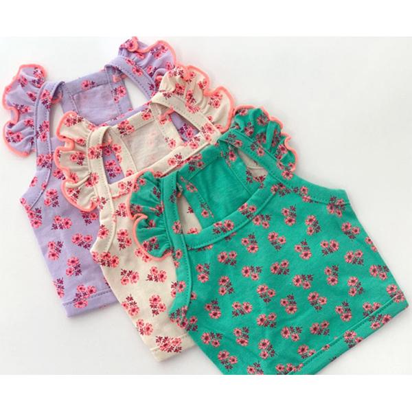 犬の服 犬服 新作 夏 ショート丈 お揃い vanilla croptop クロップドトップス 花柄...