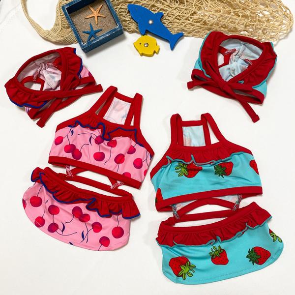 犬用 フルーツ柄 ビキニ 犬服 夏 水着 ワンコ服 可愛い 犬の服 ドッグウェア 涼しい ペット お...