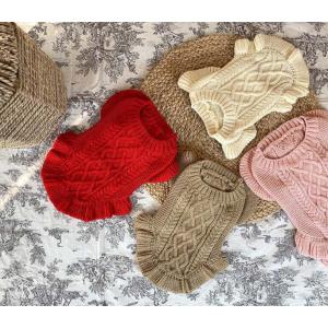 犬 服 ニット フリル Tシャツ 犬服 新作 フリル袖 ドッグウェア 秋冬 シンプル 可愛い 小型犬 中型犬 犬 お揃い 猫 ペット用品 ペット洋服 おしゃれ