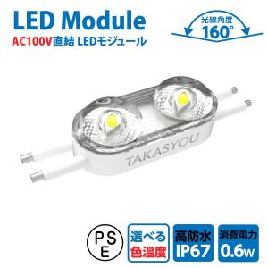 あすつく 新商品 LEDモジュール レンズ一体式 2灯タイプ IP67 防水 電球色 昼光色 6500k tks-m2-100｜naritaka-store