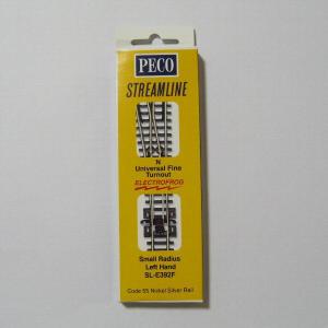 PECO SL-E392F Nゲージ(9mm) ファイン 小型ポイントレール(左) コード55｜narrow-gauge-shop