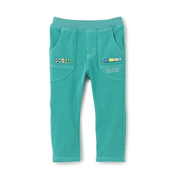 クレードスコープ(kladskap)電車刺しゅうロング丈ストレートパンツ【60％OFF】【SALE】...