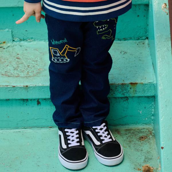 クレードスコープ(kladskap)'恐竜と重機ロング丈ストレートパンツ'【50％OFF】【SALE...