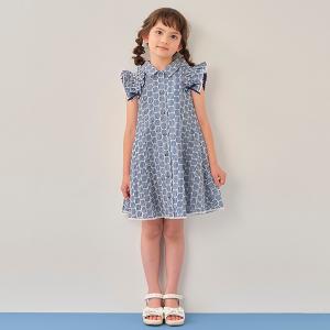 メゾピアノ(mezzo piano)フリル袖ストライプ シャツワンピース【O_50