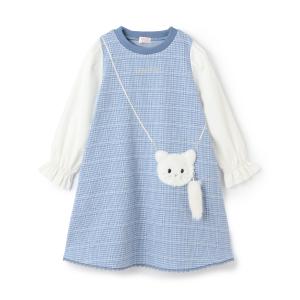 mezzo piano メゾピアノ(mezzo piano)ニットボレロ＆花刺繍ワンピース