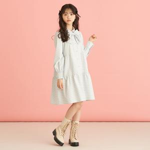 メゾピアノジュニア(mezzo piano junior)リボンティアードワンピース