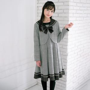 petit main プティマイン(petit main)ジャガードリボンOP+衿つきJK