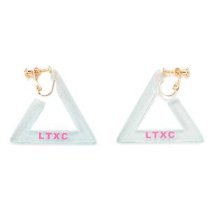 ラブトキシック(Lovetoxic)クリア×ラメロゴ入りトライアングルイヤリング