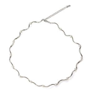 ラブトキシック(Lovetoxic)フェイクパールつきパイプシルバーチョーカー