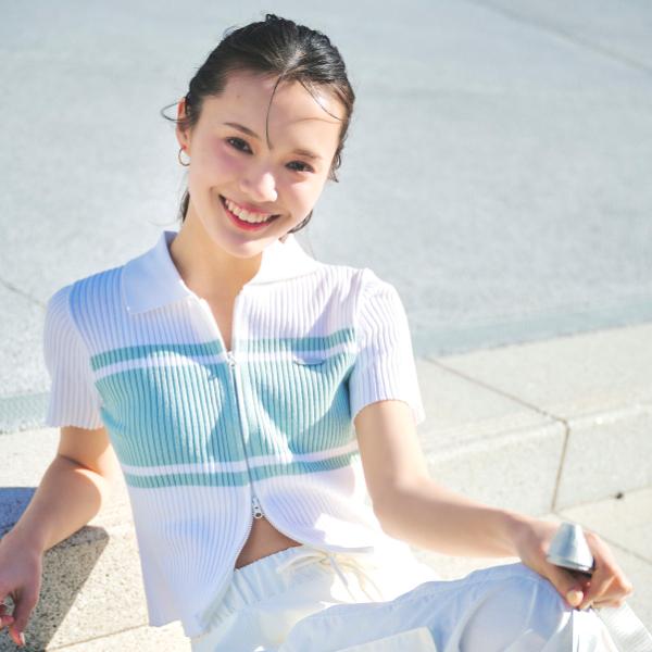 ラブトキシック(Lovetoxic)【アラエル】半袖ZIPニット【O_50】【outlet】