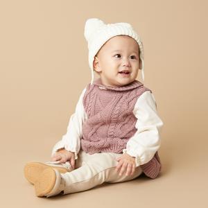 プティマイン(petit main)ニット切り替えTシャツ×パンツセット