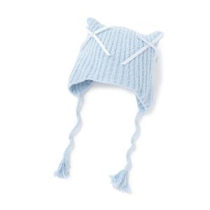 petit main プティマイン(petit main)マシュマロねこ耳ニット帽【40