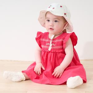 プティマイン(petit main)【リンク】いちご刺しゅうOPロンパース【40％OFF】【SALE】【O_40】【26SS】【SSSL】