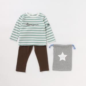 ビールーム(bROOM)巾着付きベビーコーデセット ボーダー