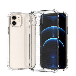 iPhone11/12mini/Pro/ProMax ソフトクリア TPUスマホケース ストラップホール付き 四隅エアクッションレンズ保護 持ちやすい滑り止め 落下防止指紋防止黄変防止