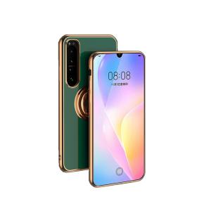 Xperia 1 III ケース リング付き メッキ加工 回転 一体型 エクスペリア ストラップホール付き 片手操作 軽量 スタンド機能 落下防止 指掛け TPUスマホカバー