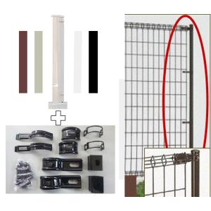 支柱（ポ−ル）高180cm+端末部品セット スチールメッシュフェンスH180cm