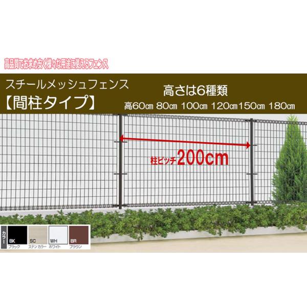 スチールメッシュフェンス本体 高80cm PMS1-0820（H800×W1909mm ）間柱タイプ...