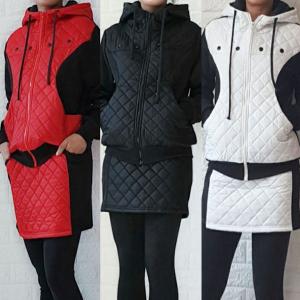 セットアップ ゴルフウェア パーカー キルティング レディース