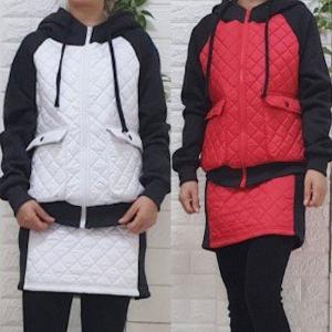 セットアップ ゴルフウェア パーカー キルティング ポケット