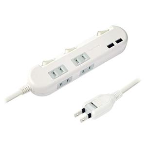 カシムラ 4AC-2USB-3.4A SW 1.5m WH