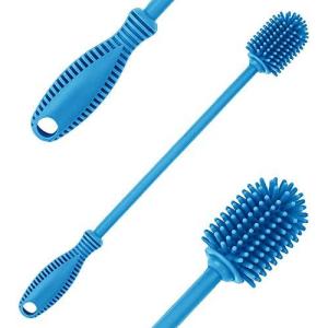 ddLUCK 長柄シリコン製瓶ブラシ ボトルブラシ シリコン ブラシ BPAなし30.5cm水筒ブラシ