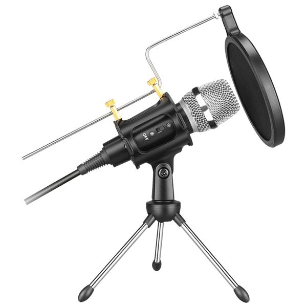 コンデンサーマイク USB式 高音質 単一指向性 PC パソコン ゲーム 配信 生放送 弾き語り テ...