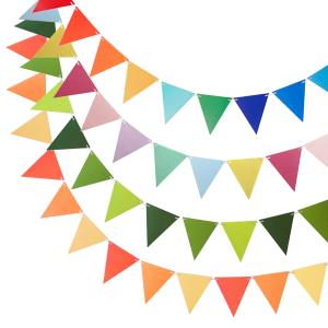フラッグガーランド 三角旗 5.0m 4色 運動会 イベント 体育祭 文化祭 結婚式 誕生日 記念日 パーティー クリスマス 店舗 壁飾り 装飾 飾り 雰囲気作り カラフル