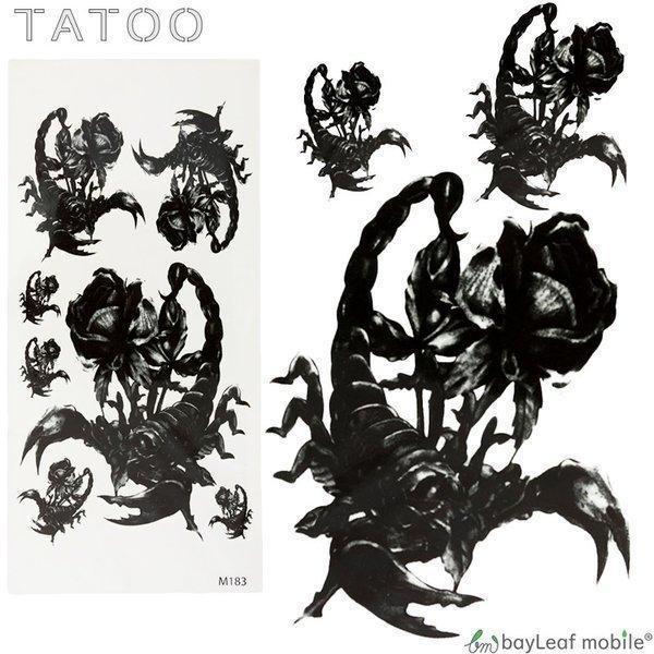 タトゥーシール タトゥー シール ペイント 3D さそり 蠍 サソリ スコーピオン 防水 ボディシー...