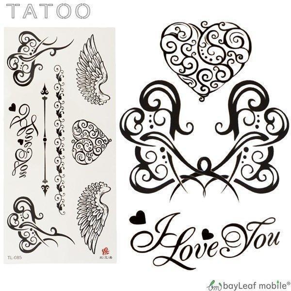 タトゥーシール タトゥー シール ペイント 3D 羽根 ハート 防水 ボディシール TATOO 入れ...