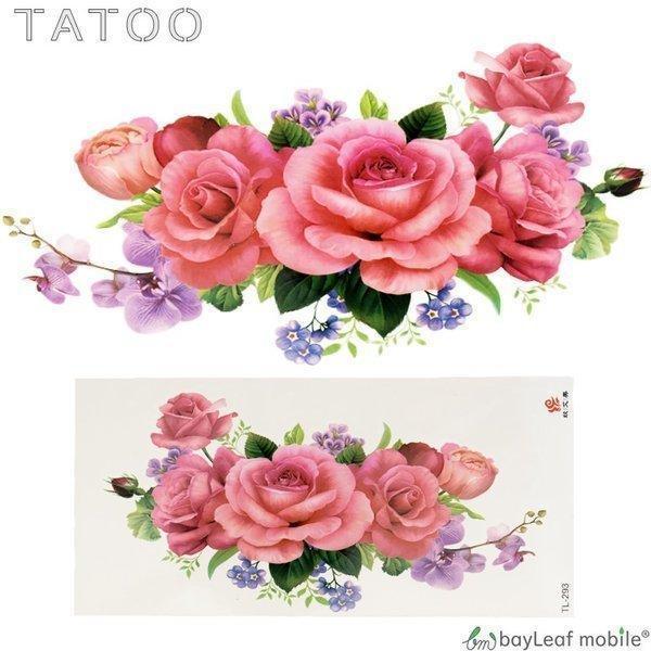 タトゥーシール タトゥー シール ペイント 3D バラ 花 防水 ボディシール TATOO 入れ墨 ...