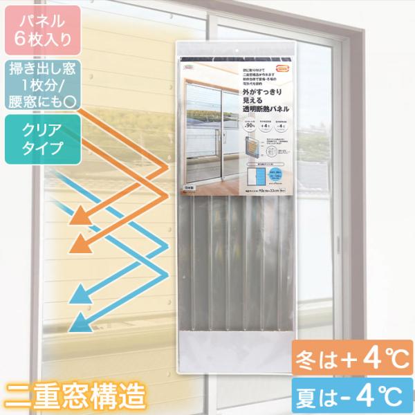 窓枠に貼るだけ 省エネ 冬の保温 夏の断熱 二重窓構造 断熱パネル 33cmx90cm 6枚入り U...