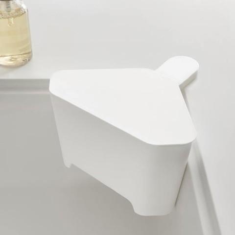 YAMAZAKI/山崎実業  浮かせる フタ付き 三角コーナー AQUA ホワイト 3236