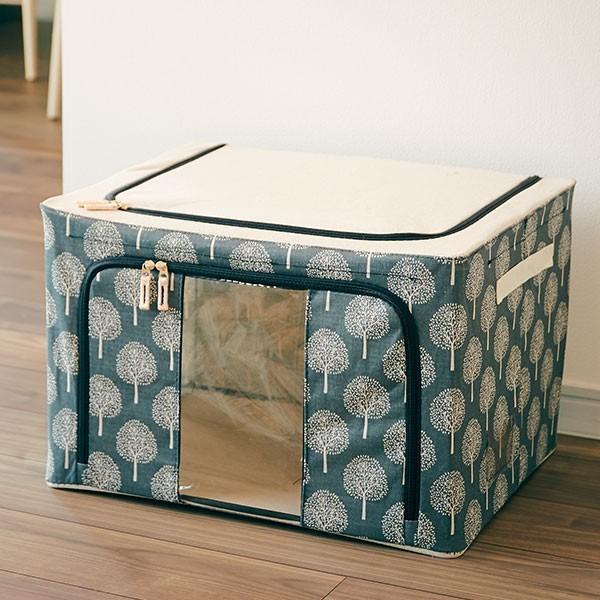 EN FANCE/アンファンス 中身が見える窓付き たためる スタッキング 収納ボックス 66L ナ...