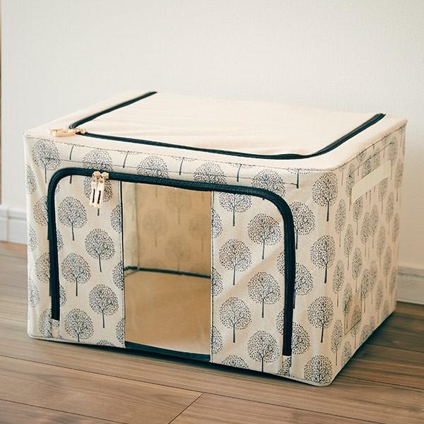 EN FANCE/アンファンス 中身が見える窓付き たためる スタッキング 収納ボックス 66L デ...