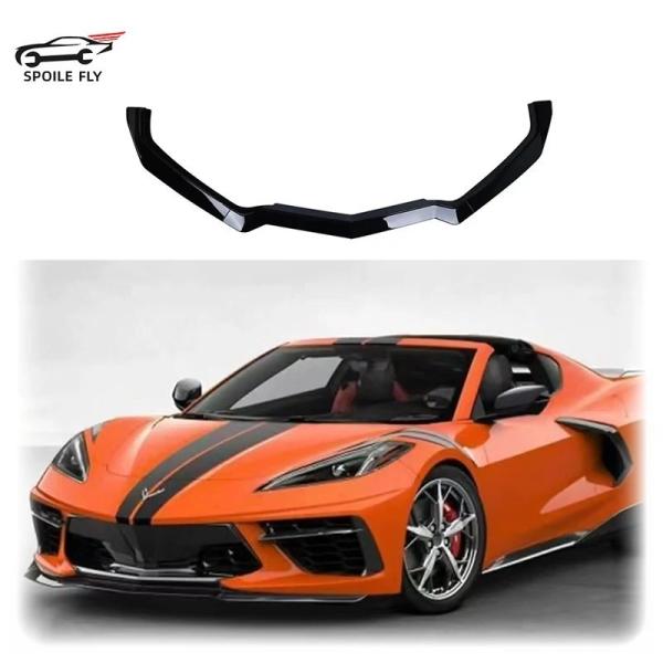 並行輸入品 フロント キット リップ光沢黒スポイラーシボレーコルベットc8z51stg 2ドアボディ...