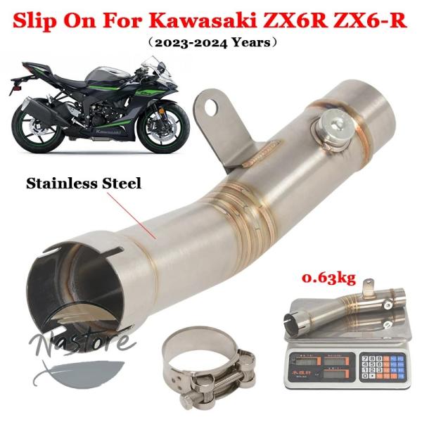 並行輸入品 zx6r バイク リップ マフラー スオン 排気ステンレス ミドルリンクパイプ接続 カワ...