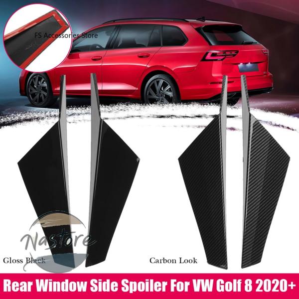 【並行輸入品】スポイラー サイドスポイラー リア 光沢ブラック/カーボンルックウィンドウサイドカナー...